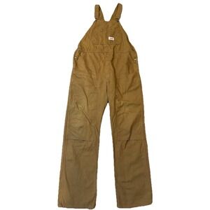 VINTAGE Round House Overalls Mens 38x36 Brown Duck Double Knee Workwear USA